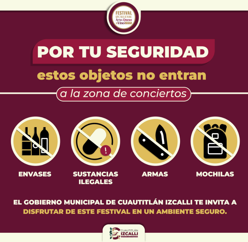 Refuerzan medidas de seguridad para el Festival Izcallense Arte, Queso y Vino Cosecha 2026