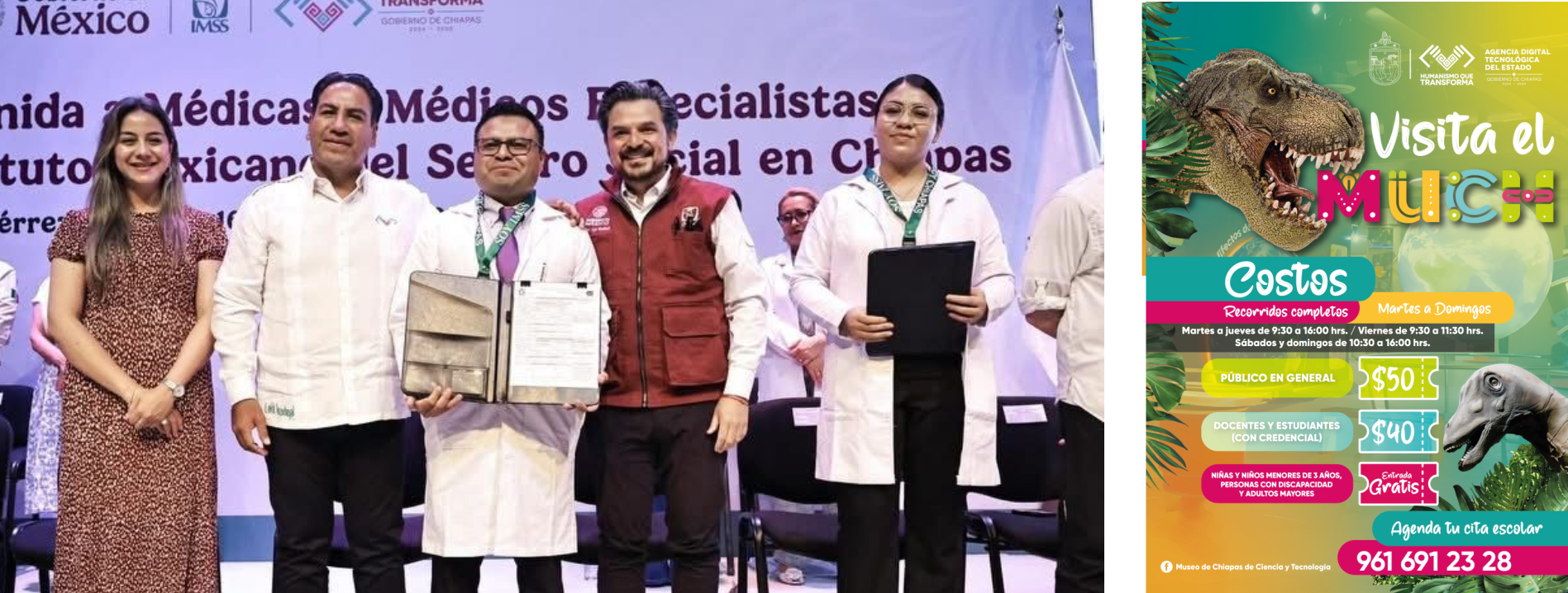 Eduardo Ramírez y Zoé Robledo dan la bienvenida a 371 médicos especialistas que se incorporan al IMSS Chiapas