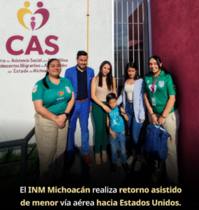 INM coordina retorno asistido de menor a Estados Unidos y prioriza unidad familiar