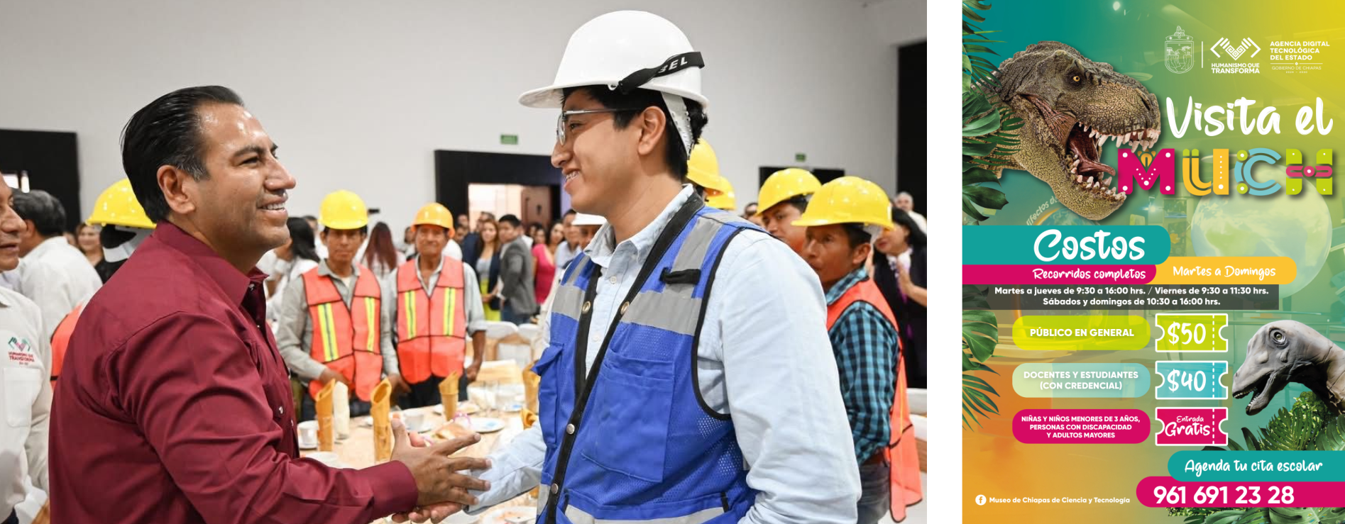 Eduardo Ramírez reconoce labor de quienes construyen escuelas en Chiapas