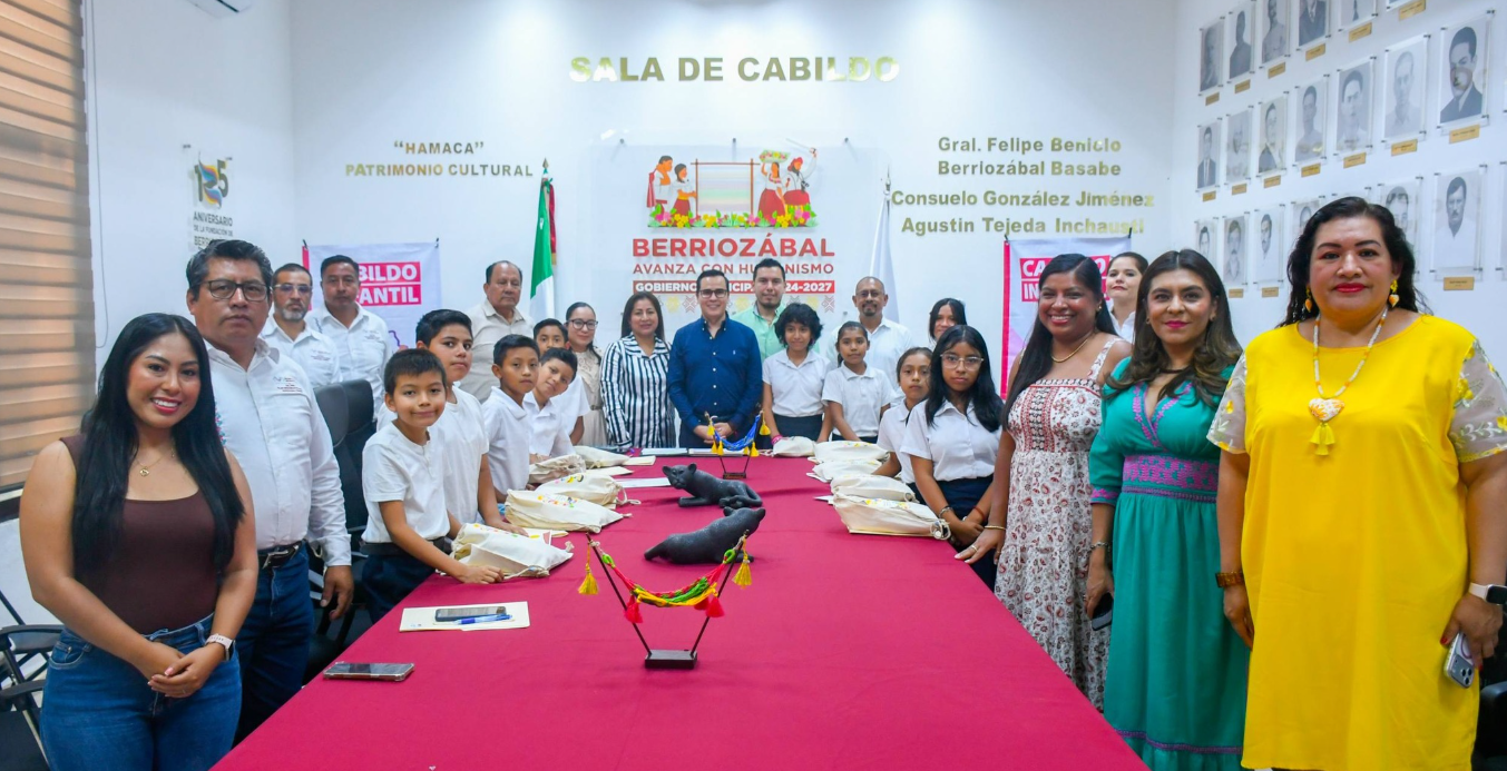 Niñas “ niños participan en Cabildo Infantil 2026 en Berriozábal