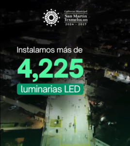 Texmelucan moderniza alumbrado público con instalación de más de 4 mil luminarias LED
