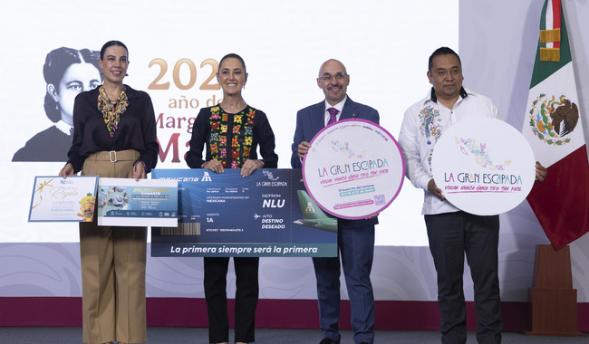 Presidenta anuncia seis viajes dobles al sureste para papás mexicanos como parte de “La Gran Escapada”
