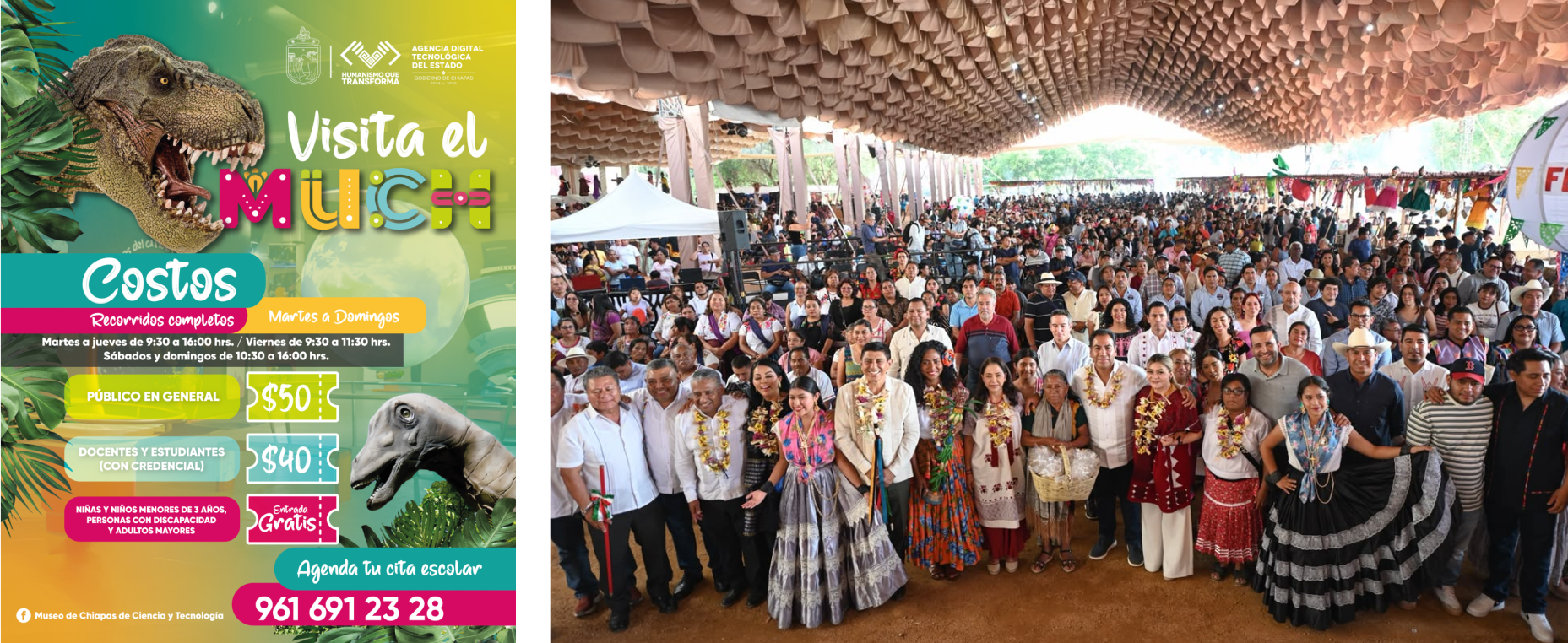 Eduardo Ramírez y Salomón Jara celebran la hermandad de Chiapas y Oaxaca en La Guelaguetza