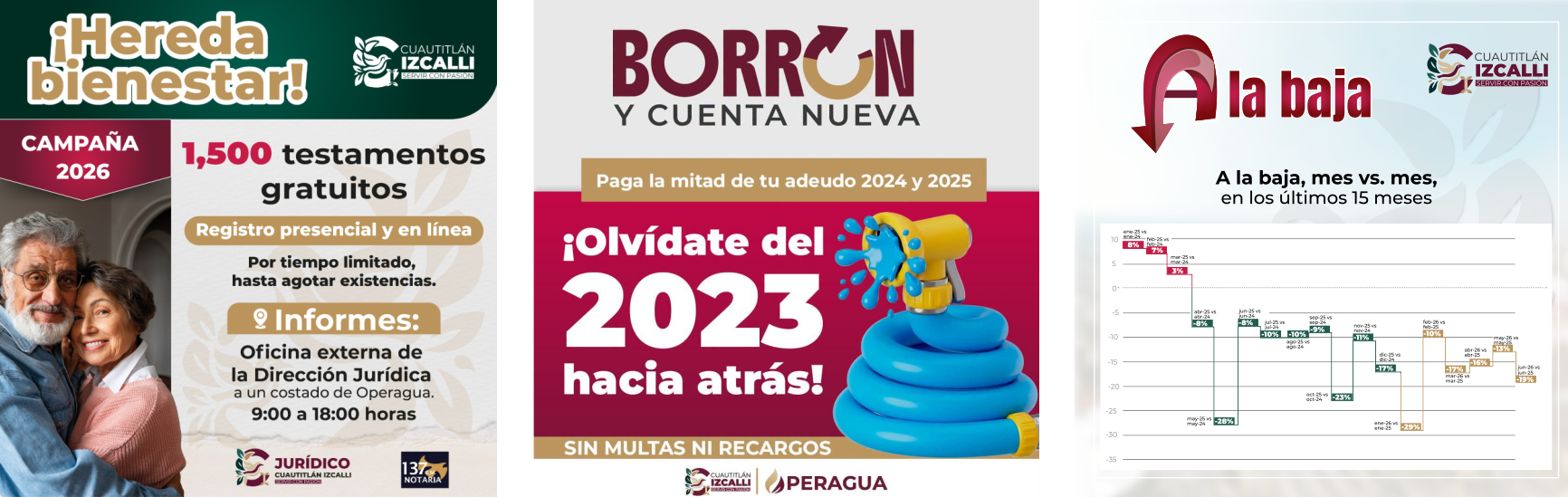 Invitan a usuarios de Operagua a regularizar adeudos con el programa “Borrón y Cuenta Nueva”
