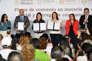 Gobiernos de México y Morelos fortalecen certeza jurídica para 14 mil familias con convenio de vivienda