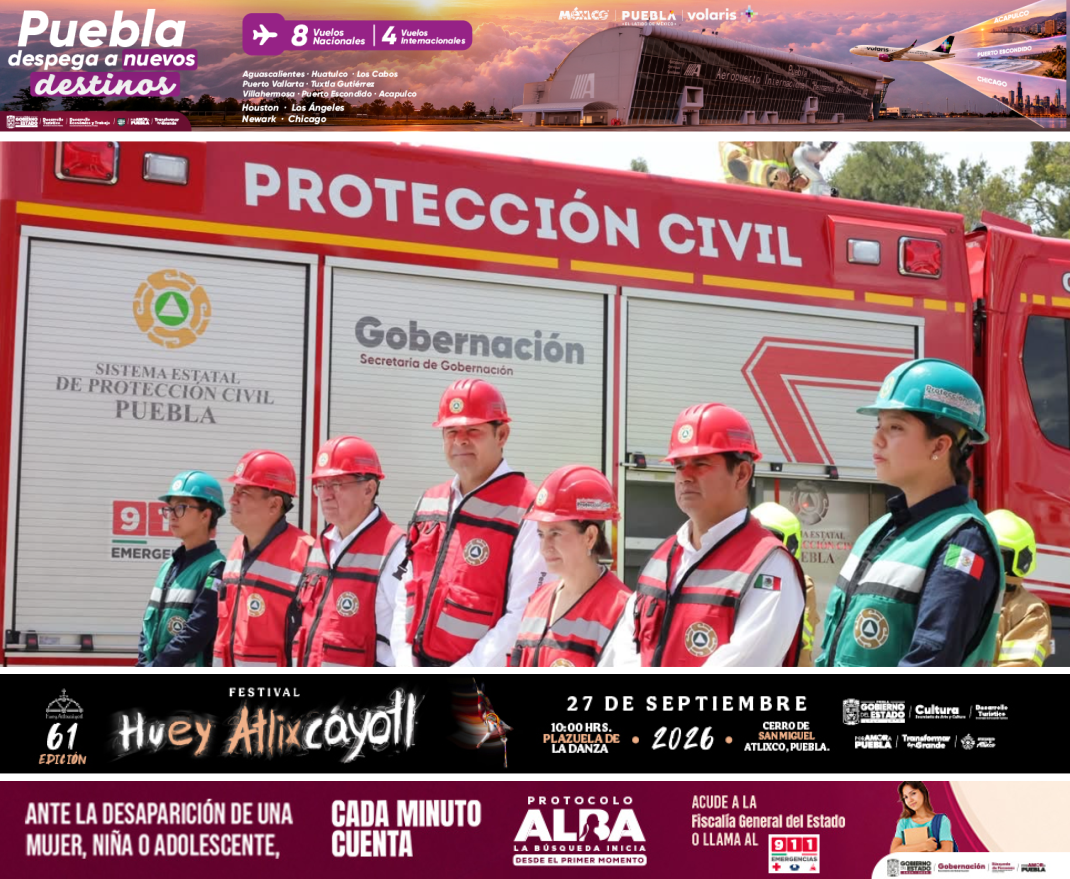 Puebla fortalece su capacidad preventiva con participación de más de 1.5 millones en el Simulacro Nacional 2026