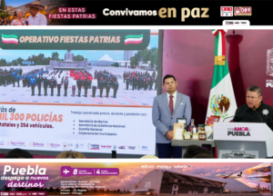 Puebla refuerza seguridad durante Fiestas Patrias con operativo coordinado tierra-aire