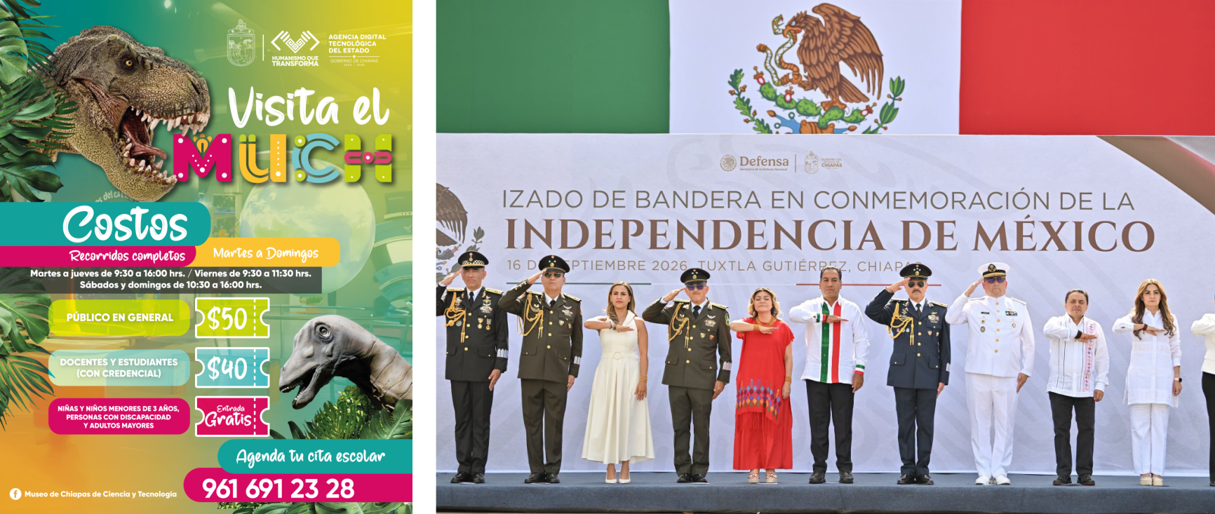 Eduardo Ramírez encabeza celebración patriótica y destaca unidad para preservar la paz en Chiapas