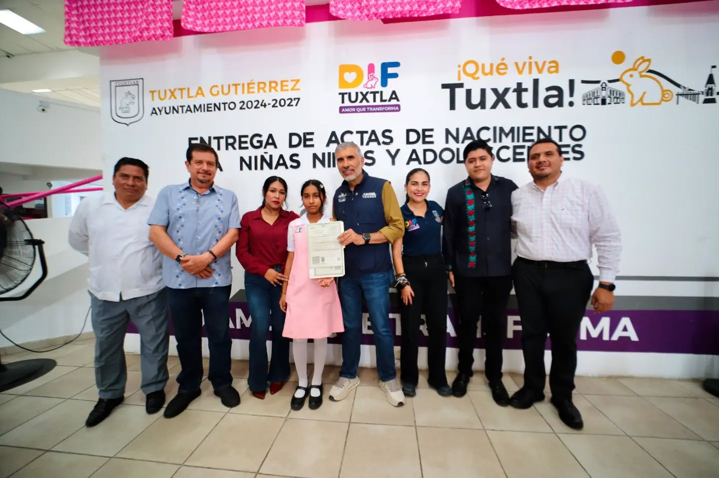 Ángel Torres fortalece el derecho a la identidad de la niñez en Tuxtla Gutiérrez